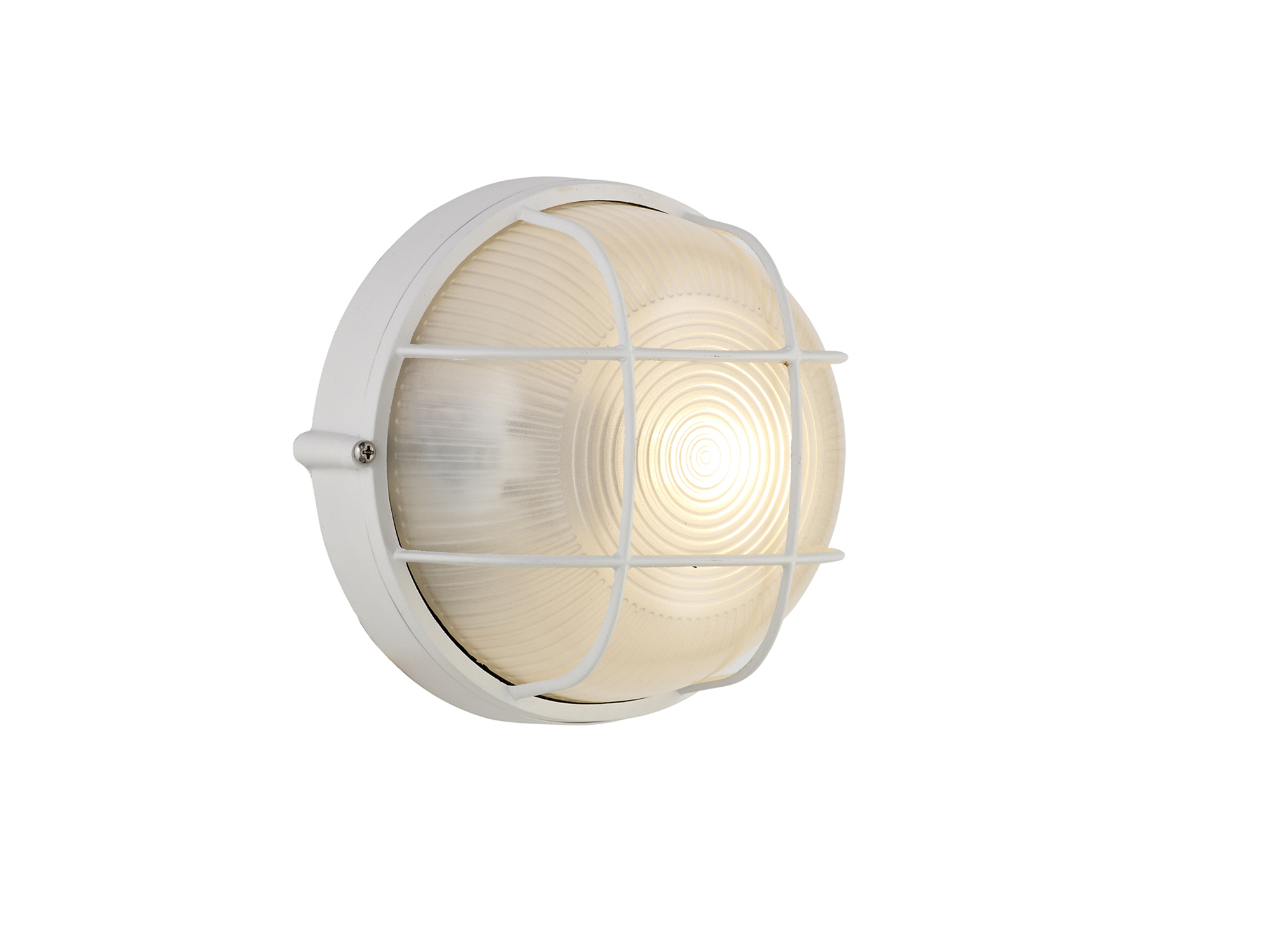 D0481  Avon Round Wall Lamp 1 Light IP44 Outdoor White
